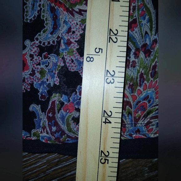 Charter Club silk flowy midi skirt paisley print jeweltones black red si… - Picture 10 of 10